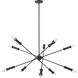 Potiss 10 Light 41 inch Matte Black Chandelier Ceiling Light